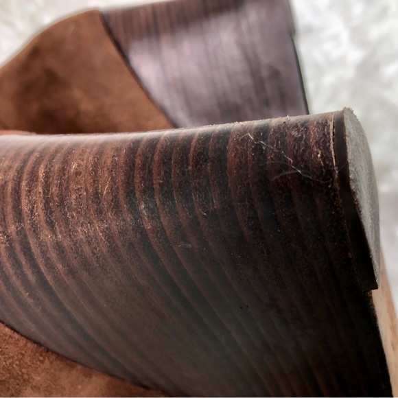 COLE HAAN NIKE WOMENS BROWN SUEDE WEDGE BOOT 9 - Picture 11 of 14